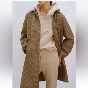 Nili Lotan $1095 Watson Tan Check Duster Coat; Small